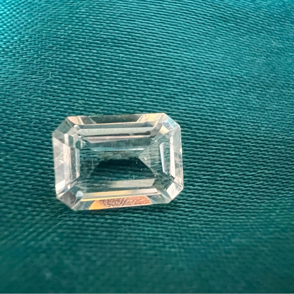 Clear Emerald Cut White Sapphire Gemstone